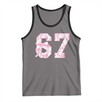 Six Seven Coquette Girl Tank Top Funny 67 Meme Gen Alpha Slang Pink Floral Bow Aesthetic - Wonder Print Shop