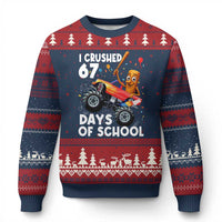 67 Days of School Monster Truck Ugly Christmas Sweater 67th Day Boys Tung Tung Tung Sahur - Wonder Print Shop