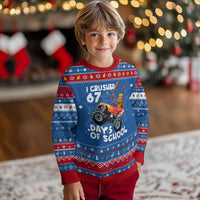 67 Days of School Monster Truck Hanukkah Ugly Sweater 67th Day Boys Tung Tung Tung Sahur - Wonder Print Shop