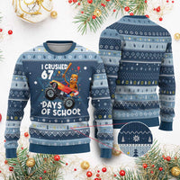 67 Days of School Monster Truck Hanukkah Ugly Sweater 67th Day Boys Tung Tung Tung Sahur - Wonder Print Shop