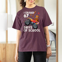 67 Days of School Monster Truck T Shirt For Women 67th Day Boys Tung Tung Tung Sahur - Wonder Print Shop