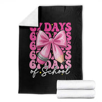 67 Days Of School Girls Coquette Bow Throw Blanket Funny Six Seven Meme 67th Day - Wonder Print Shop