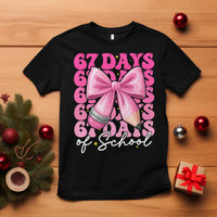 67 Days Of School Girls Coquette Bow T Shirt Funny Six Seven Meme 67th Day - Wonder Print Shop