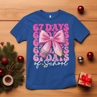 67 Days Of School Girls Coquette Bow T Shirt Funny Six Seven Meme 67th Day - Wonder Print Shop