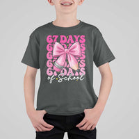67 Days Of School Girls Coquette Bow T Shirt For Kid Funny Six Seven Meme 67th Day - Wonder Print Shop
