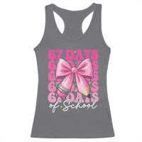 67 Days Of School Girls Coquette Bow Racerback Tank Top Funny Six Seven Meme 67th Day - Wonder Print Shop