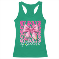 67 Days Of School Girls Coquette Bow Racerback Tank Top Funny Six Seven Meme 67th Day - Wonder Print Shop