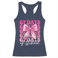 67 Days Of School Girls Coquette Bow Racerback Tank Top Funny Six Seven Meme 67th Day - Wonder Print Shop