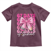 67 Days Of School Girls Coquette Bow Toddler T Shirt Funny Six Seven Meme 67th Day - Wonder Print Shop