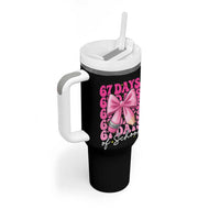67 Days Of School Girls Coquette Bow Tumbler With Handle Funny Six Seven Meme 67th Day - Wonder Print Shop