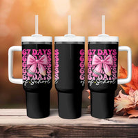 67 Days Of School Girls Coquette Bow Tumbler With Handle Funny Six Seven Meme 67th Day - Wonder Print Shop