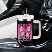67 Days Of School Girls Coquette Bow Tumbler With Handle Funny Six Seven Meme 67th Day - Wonder Print Shop