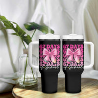 67 Days Of School Girls Coquette Bow Tumbler With Handle Funny Six Seven Meme 67th Day - Wonder Print Shop