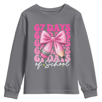 67 Days Of School Girls Coquette Bow Youth Sweatshirt Funny Six Seven Meme 67th Day - Wonder Print Shop
