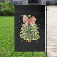 Coquette Bow Christmas Garden Flag Cute Teacher Xmas Tree Pink - Wonder Print Shop