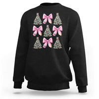 Coquette Bow Christmas Sweatshirt Girly Xmas Tree Teacher Pencil Bow - Wonder Print Shop