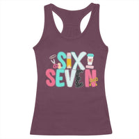 Funny Teacher Six Seven Racerback Tank Top 6 7 Meme - Wonder Print Shop