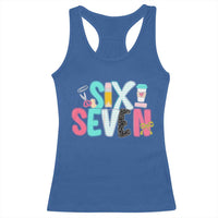 Funny Teacher Six Seven Racerback Tank Top 6 7 Meme - Wonder Print Shop