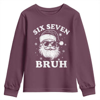 67 Christmas Six Seven Bruh Youth Sweatshirt Funny Santa 6 7 Meme - Wonder Print Shop