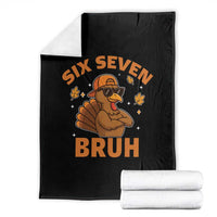 67 Funny Thanksgiving Throw Blanket Six Seven Bruh 6 7 Turkey Meme - Wonder Print Shop