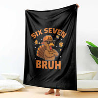 67 Funny Thanksgiving Throw Blanket Six Seven Bruh 6 7 Turkey Meme - Wonder Print Shop