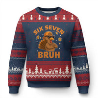 67 Funny Thanksgiving Ugly Christmas Sweater Six Seven Bruh 6 7 Turkey Meme - Wonder Print Shop