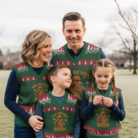 67 Funny Thanksgiving V-Neck Knit Sweater Vest Six Seven Bruh 6 7 Turkey Meme - Wonder Print Shop