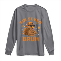 67 Funny Thanksgiving Long Sleeve Shirt Six Seven Bruh 6 7 Turkey Meme - Wonder Print Shop