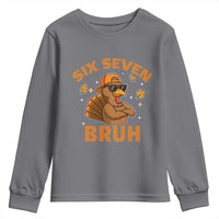 67 Funny Thanksgiving Youth Sweatshirt Six Seven Bruh 6 7 Turkey Meme - Wonder Print Shop