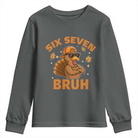 67 Funny Thanksgiving Youth Sweatshirt Six Seven Bruh 6 7 Turkey Meme - Wonder Print Shop