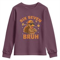 67 Funny Thanksgiving Youth Sweatshirt Six Seven Bruh 6 7 Turkey Meme - Wonder Print Shop