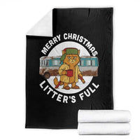 Merry Christmas Litters Full Throw Blanket Funny Christmas Vacation Cat - Wonder Print Shop
