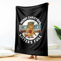 Merry Christmas Litters Full Throw Blanket Funny Christmas Vacation Cat - Wonder Print Shop