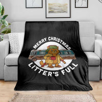 Merry Christmas Litters Full Throw Blanket Funny Christmas Vacation Cat - Wonder Print Shop