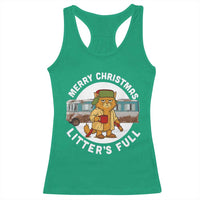 Merry Christmas Litters Full Racerback Tank Top Funny Christmas Vacation Cat - Wonder Print Shop