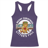 Merry Christmas Litters Full Racerback Tank Top Funny Christmas Vacation Cat - Wonder Print Shop