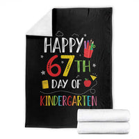 67 Days Of Kindergarten Throw Blanket Happy 67th Day Of School Teachers Student Meme - Wonder Print Shop