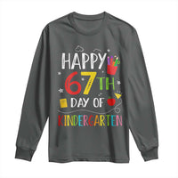 67 Days Of Kindergarten Long Sleeve Shirt Happy 67th Day Of School Teachers Student Meme - Wonder Print Shop