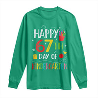 67 Days Of Kindergarten Long Sleeve Shirt Happy 67th Day Of School Teachers Student Meme - Wonder Print Shop