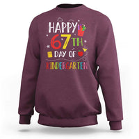 67 Days Of Kindergarten Sweatshirt Happy 67th Day Of School Teachers Student Meme - Wonder Print Shop