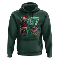 Funny Christmas 67 Meme Racoon Hoodie Howling at The Moon - Wonder Print Shop