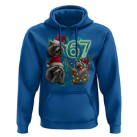 Funny Christmas 67 Meme Racoon Hoodie Howling at The Moon - Wonder Print Shop