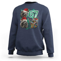Funny Christmas 67 Meme Racoon Sweatshirt Howling at The Moon - Wonder Print Shop