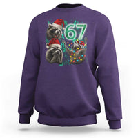 Funny Christmas 67 Meme Racoon Sweatshirt Howling at The Moon - Wonder Print Shop