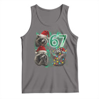 Funny Christmas 67 Meme Racoon Tank Top Howling at The Moon - Wonder Print Shop