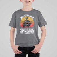BBQ T Shirt For Kid Smoker Themed Retro Vintage My Meat Smoking - Wonder Print Shop