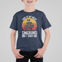 BBQ T Shirt For Kid Smoker Themed Retro Vintage My Meat Smoking - Wonder Print Shop