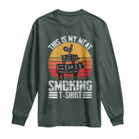 BBQ Long Sleeve Shirt Smoker Themed Retro Vintage My Meat Smoking
