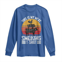 BBQ Long Sleeve Shirt Smoker Themed Retro Vintage My Meat Smoking