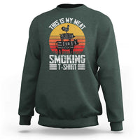 BBQ Sweatshirt Smoker Themed Retro Vintage My Meat Smoking - Wonder Print Shop
